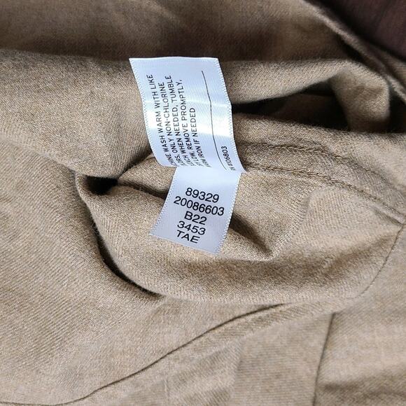 NWT Duluth Trading Co Men's Free Swingin Flannel Slim Fit Shirt Tan Camel 2XLT - Picture 6 of 7